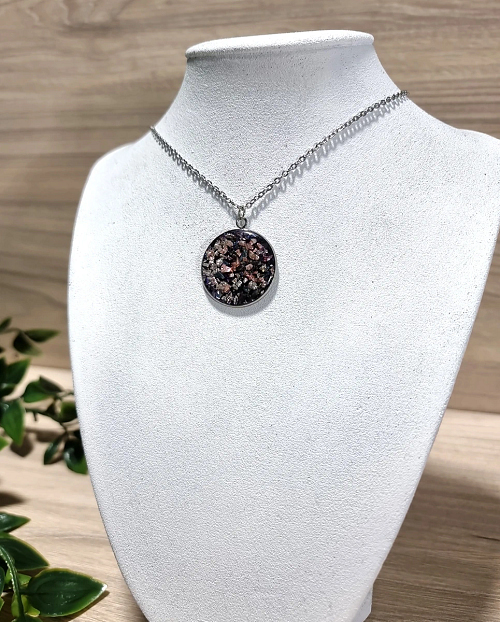 Round Natural Color Stones Necklace (4)