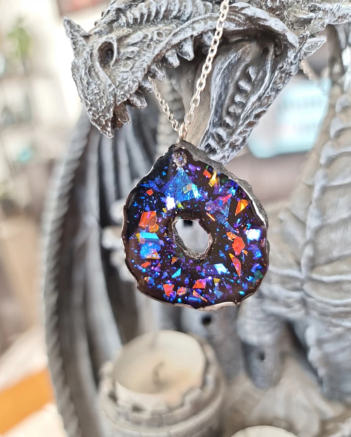 Irregular Glitter Resin Necklace Pendant