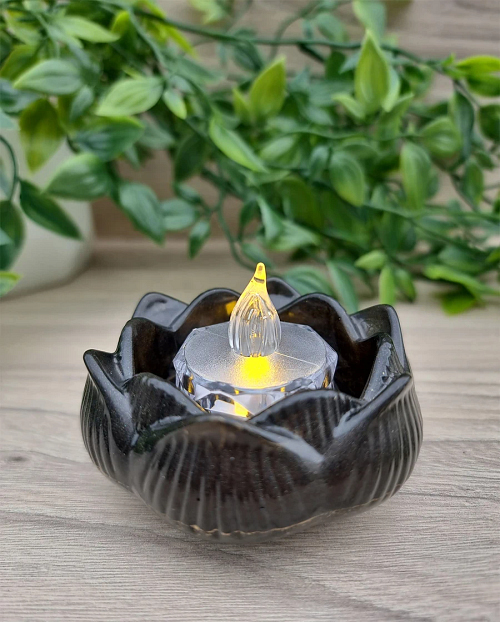Black Gold Glitter Lotus Resin Trinket Potpourri Resin Candle Tray