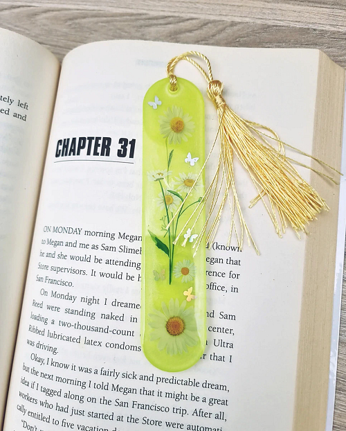 Resin Flower Floral Bookmark 1