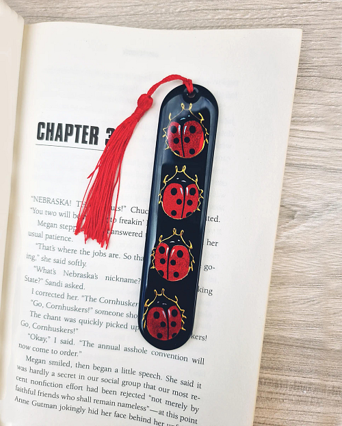 Red Lady Bug Resin Bookmark 1 (3)