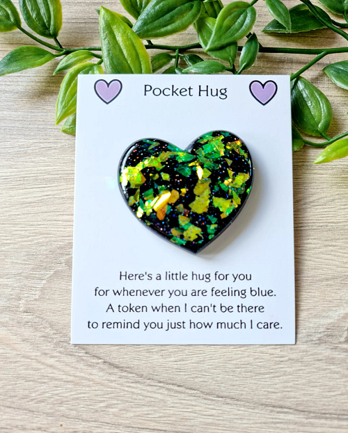 Green Yellow Resin Pocket Hug Nz Handmade jewelry New Zealand 3