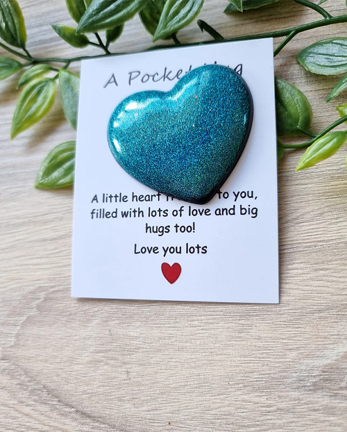 Fine Blue Glitter Resin Pocket Hug NZ (1)
