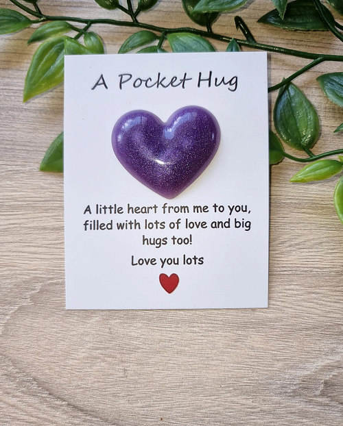 Purple Heart Resin Pocket Hug 1