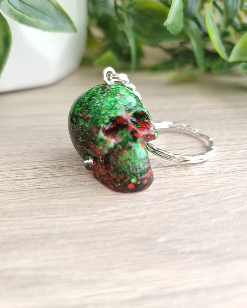 Red Green Glitter Christmas Resin Key Chain Key Ring New Zealand 2