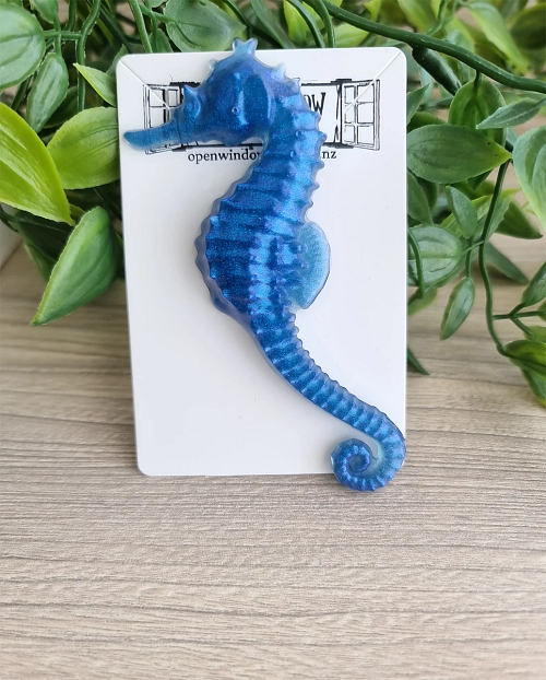 Blue Resin Seahorse Fridge Magnet