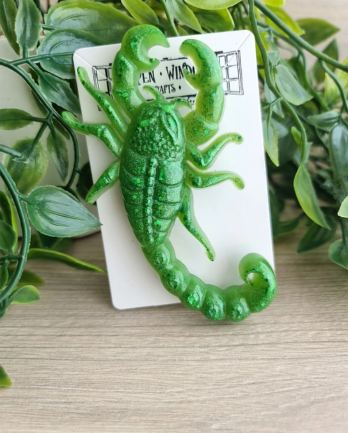 Green Glitter Scorpion Resin Fridge Magnet