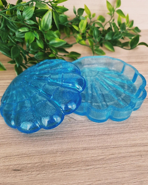 Transparent Blue Resin Sea Shell Trinket Tray