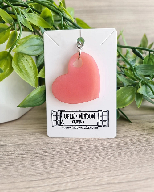 Pink Resin Heart Key Ring / Keychain