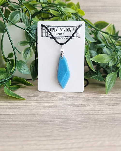 Turquoise Gem Shape Resin Necklace Pendant