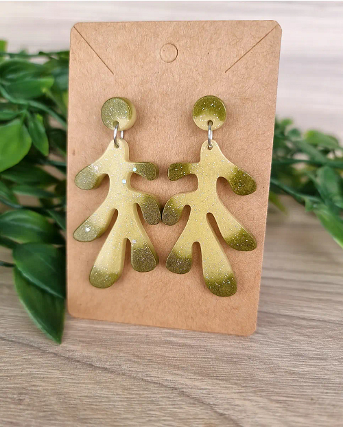 Coral Earth Tone Colours Resin Earrings