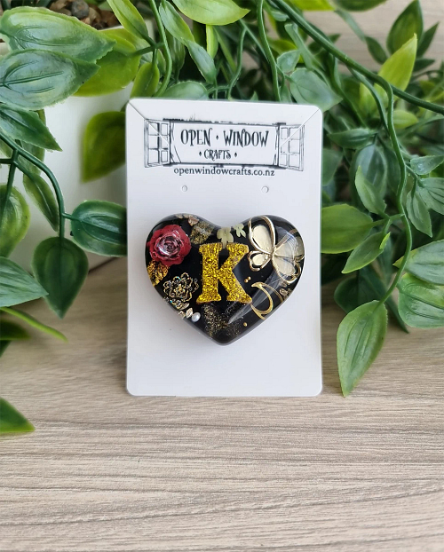 3D Alphabet Heart Fridge Magnet "K" - Resin Fridge Magnet