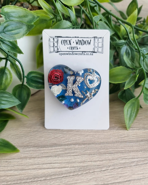 3D Alphabet Heart Fridge Magnet "K" - Resin Fridge Magnet