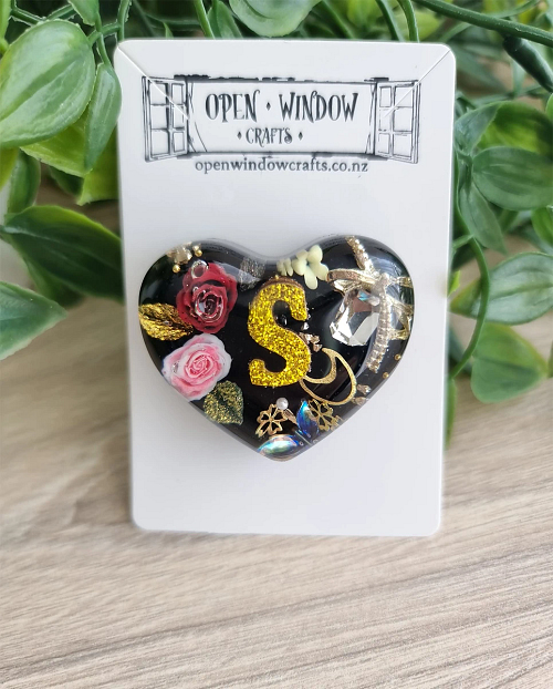 3D Alphabet Heart Fridge Magnet "S" - Resin Fridge Magnet