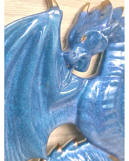 Blue Resin Dragon Wall Art New Zealand
