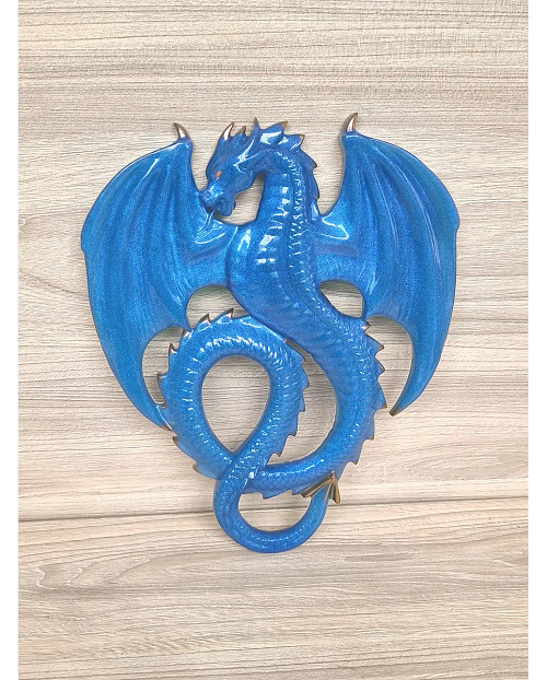 Blue Resin Dragon Wall Art New Zealand