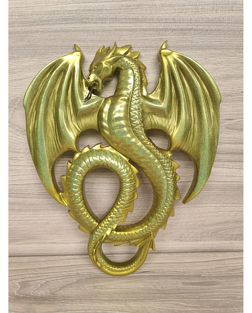 Gold Shimmer Lazer Glitter Resin Dragon