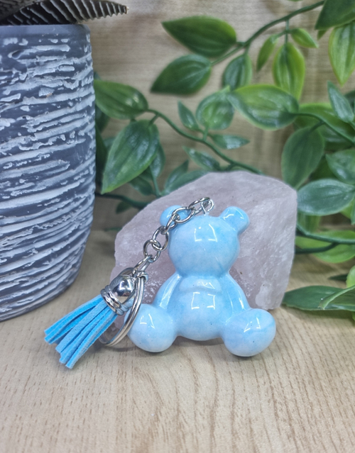 Blue White Marble Style
Resin Bear Keychain