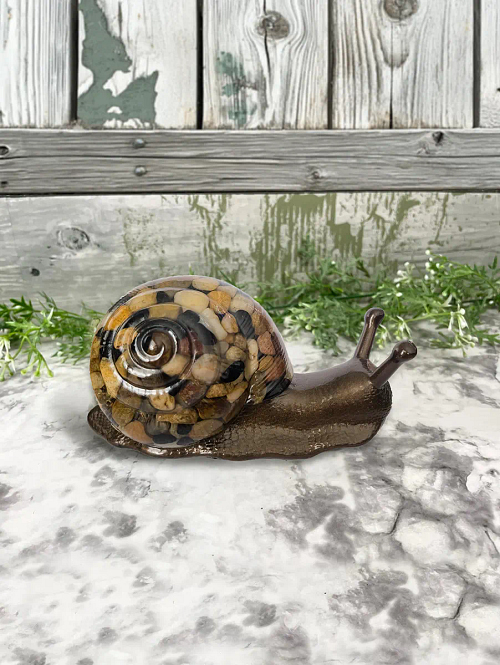 Earth Tone Pebbles Resin Snail 2