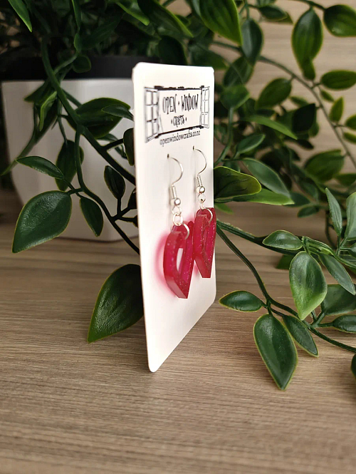 Red Shimmer Glitter Heart Handmade Jewellery