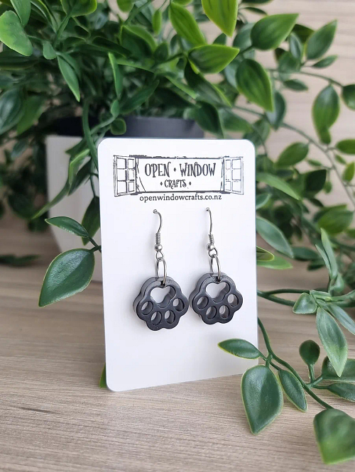 Dog Paw Resin Handmade Earrings New Zealand (3)