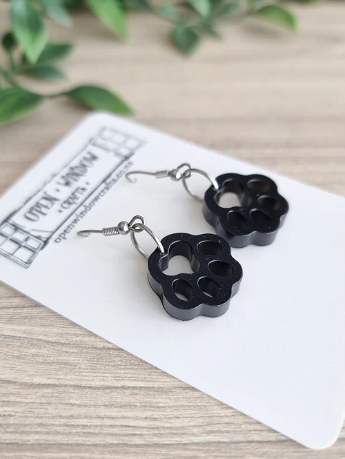 Dog Paw Resin Handmade Earrings New Zealand (3)