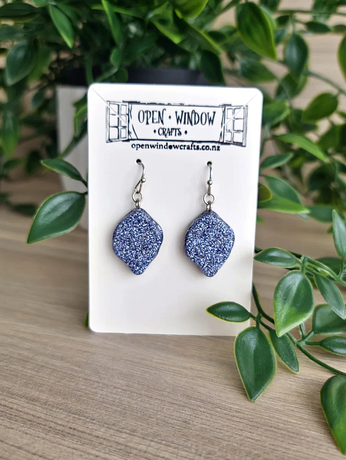 Irregular Glitter Galaxy Dangle Earrings Handmade Jewellery NZ