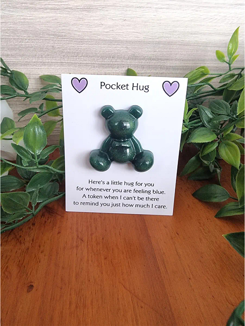 Green Resin Bear Pocket Hug New Zealand