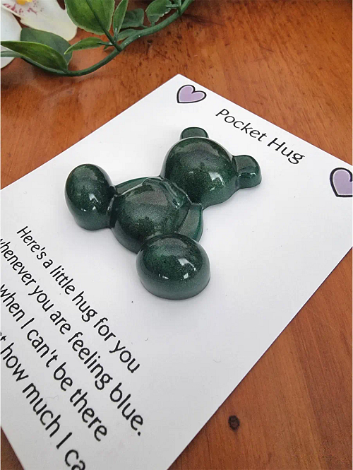 Green Resin Bear Pocket Hug New Zealand