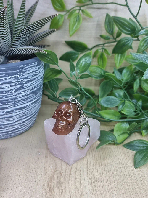 Bronze Resin Skull Keychain (2)