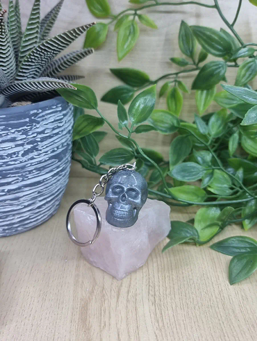 Multicolour Resin And Glitter Skull Keyring / Keychain