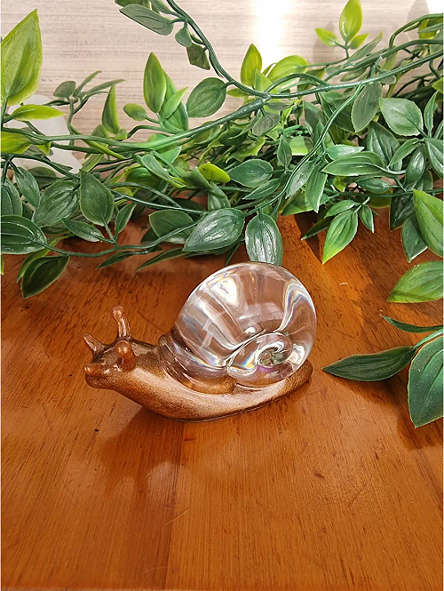Bronze Resin Clear Hologrphic Resin Snail Small (5)