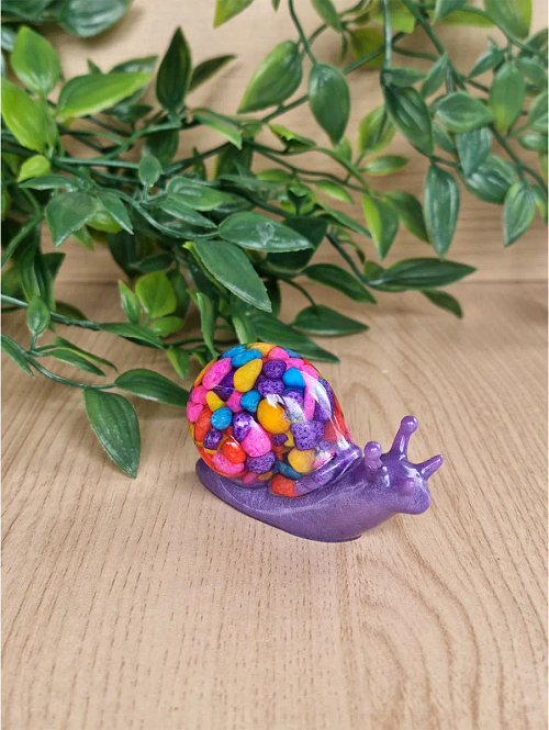 Adorable Small Resin Snail – whimsical pocket resin snail