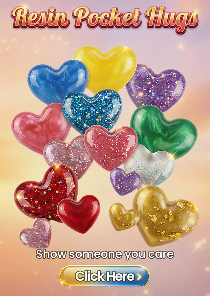 Resin Heart Pocket Hugs New Zealand Open Window Crafts Mobile 2