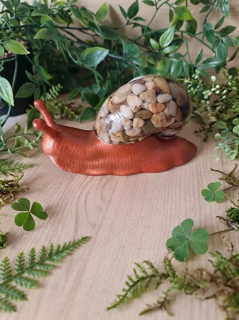 Cute Bronze Stone Resin Large Snail – slow and steady resin snail