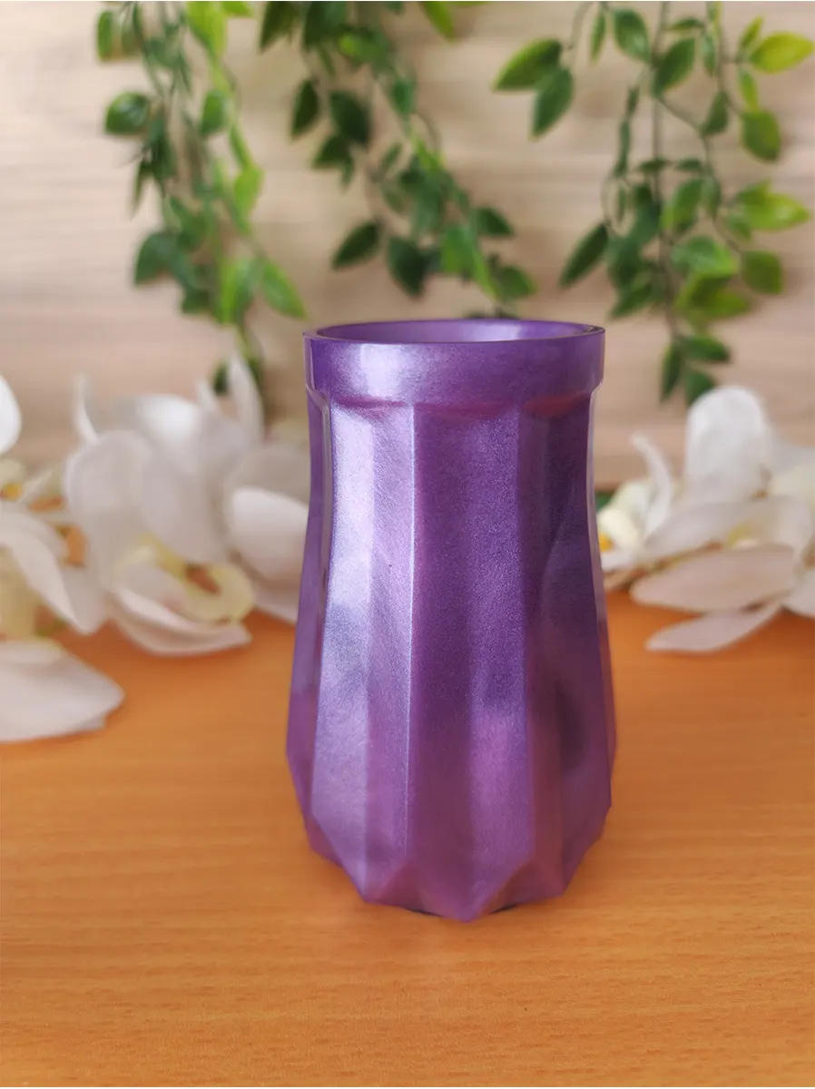 Purple Resin Vase Marble Style
