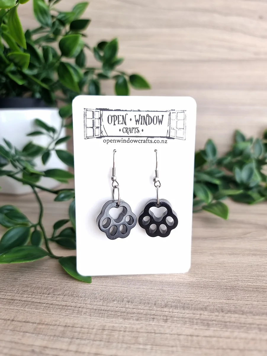 Dog Paw Resin Handmade Earrings New Zealand (3)