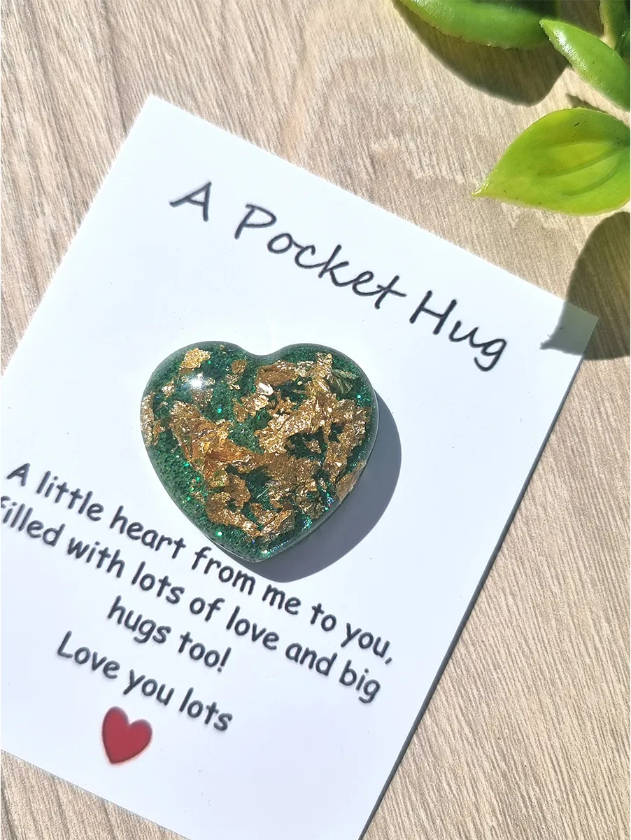 Green Glitter Gold Flake Resin Pocket Hug (2)