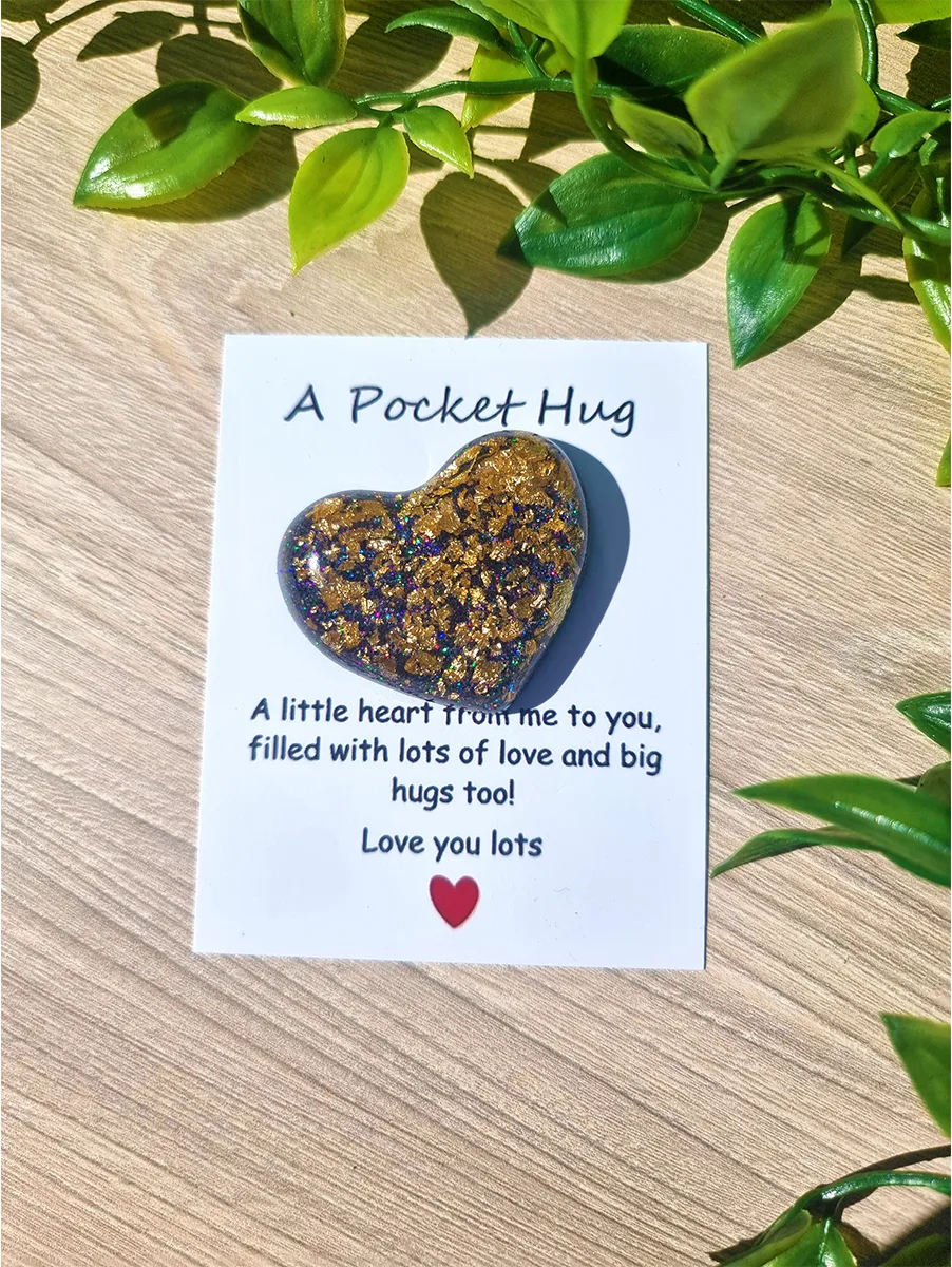 Gold Flake Black Sparkle Glitter Pocket Hug Handmade Jewellery NZ (4)