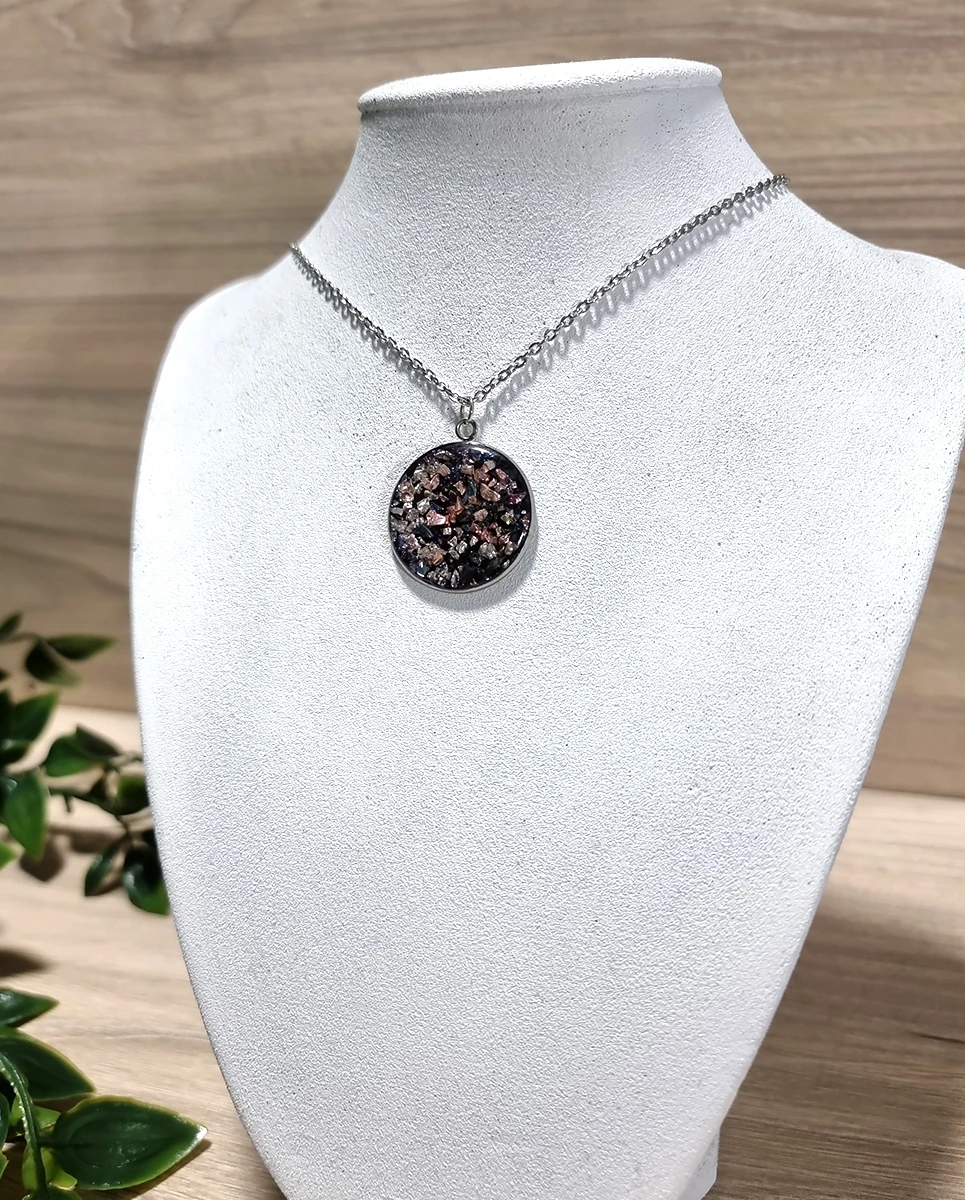 Round Natural Color Stones Necklace (4)