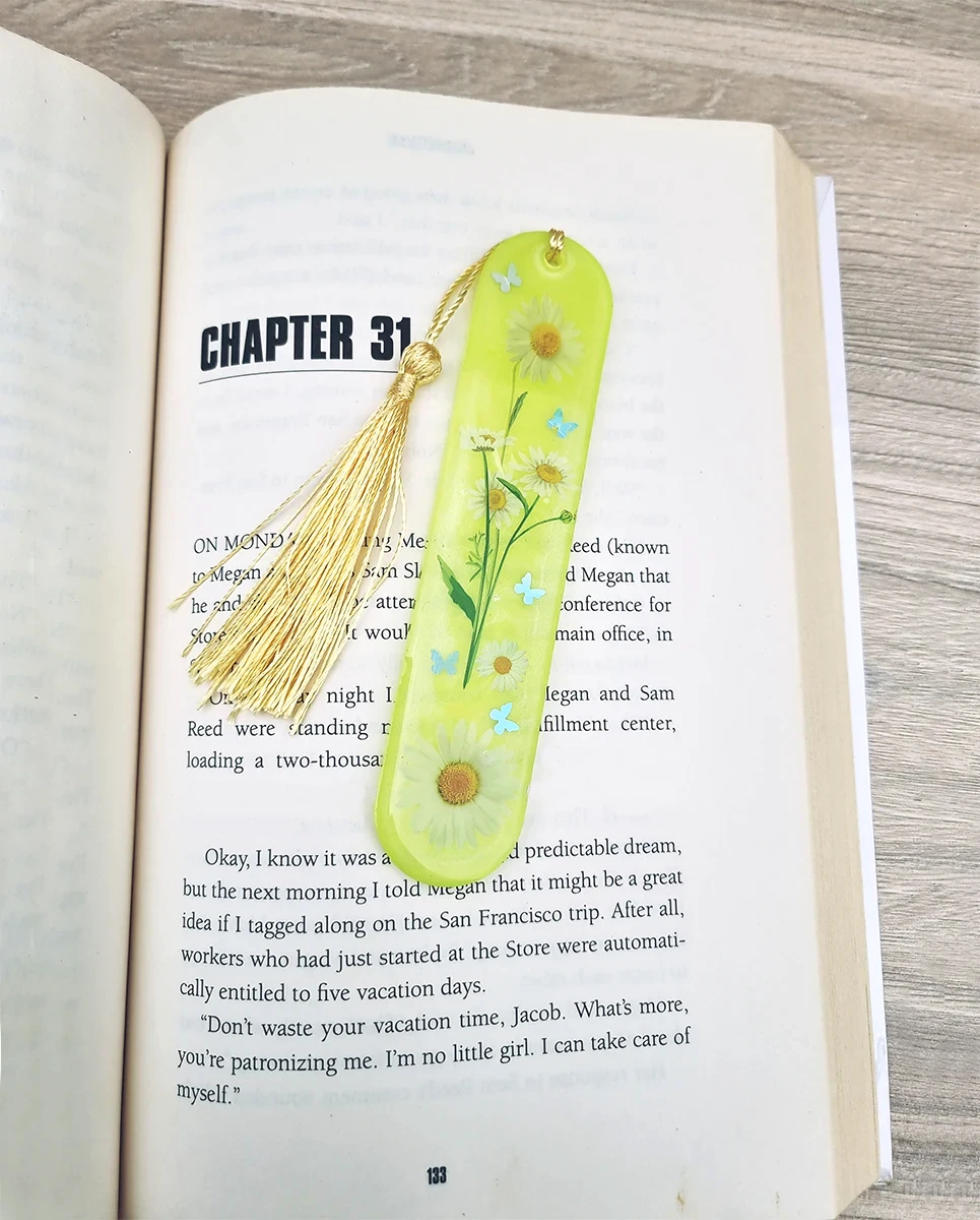 Resin Flower Floral Bookmark