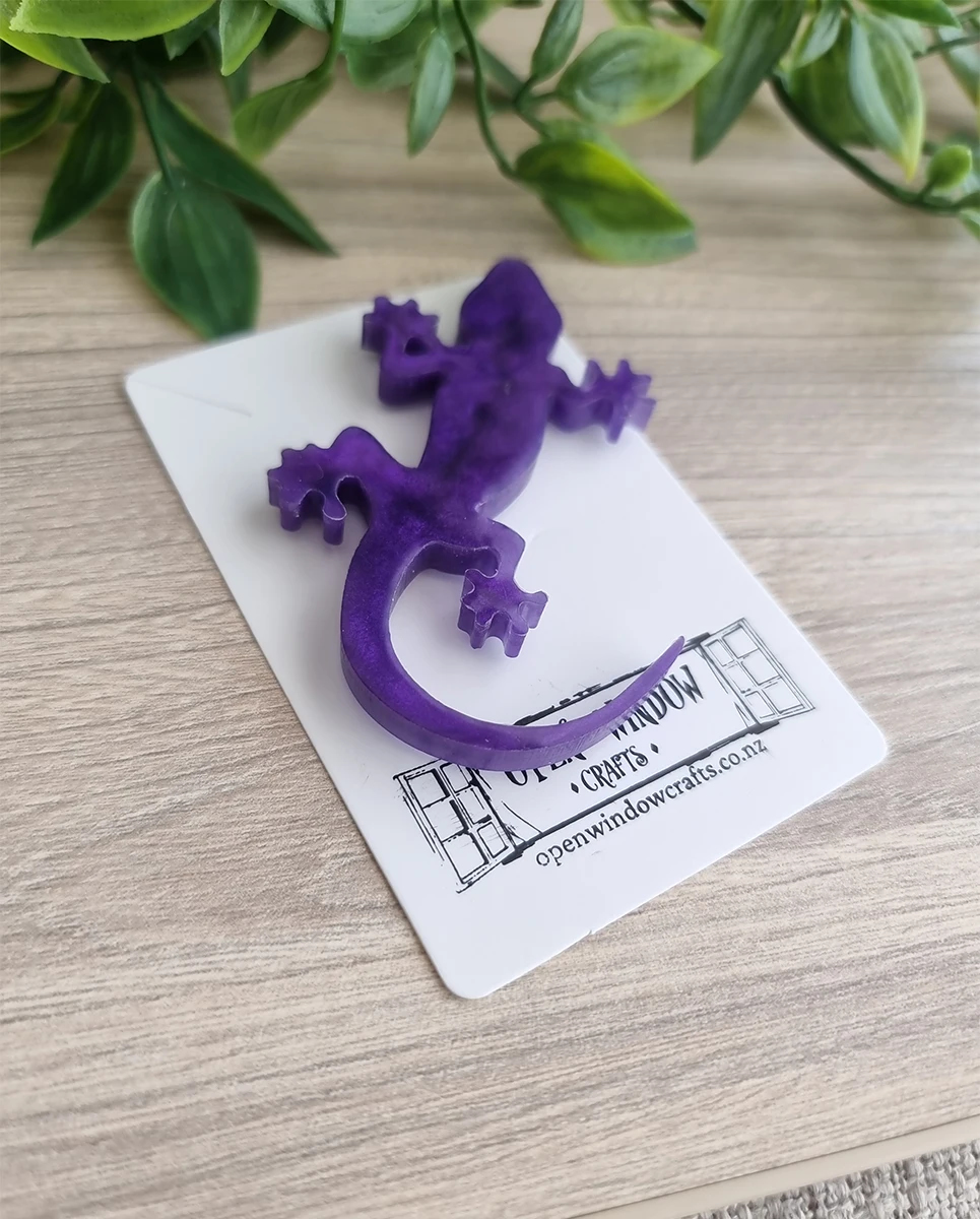 Purple Resin Gecko Fridge Magnet