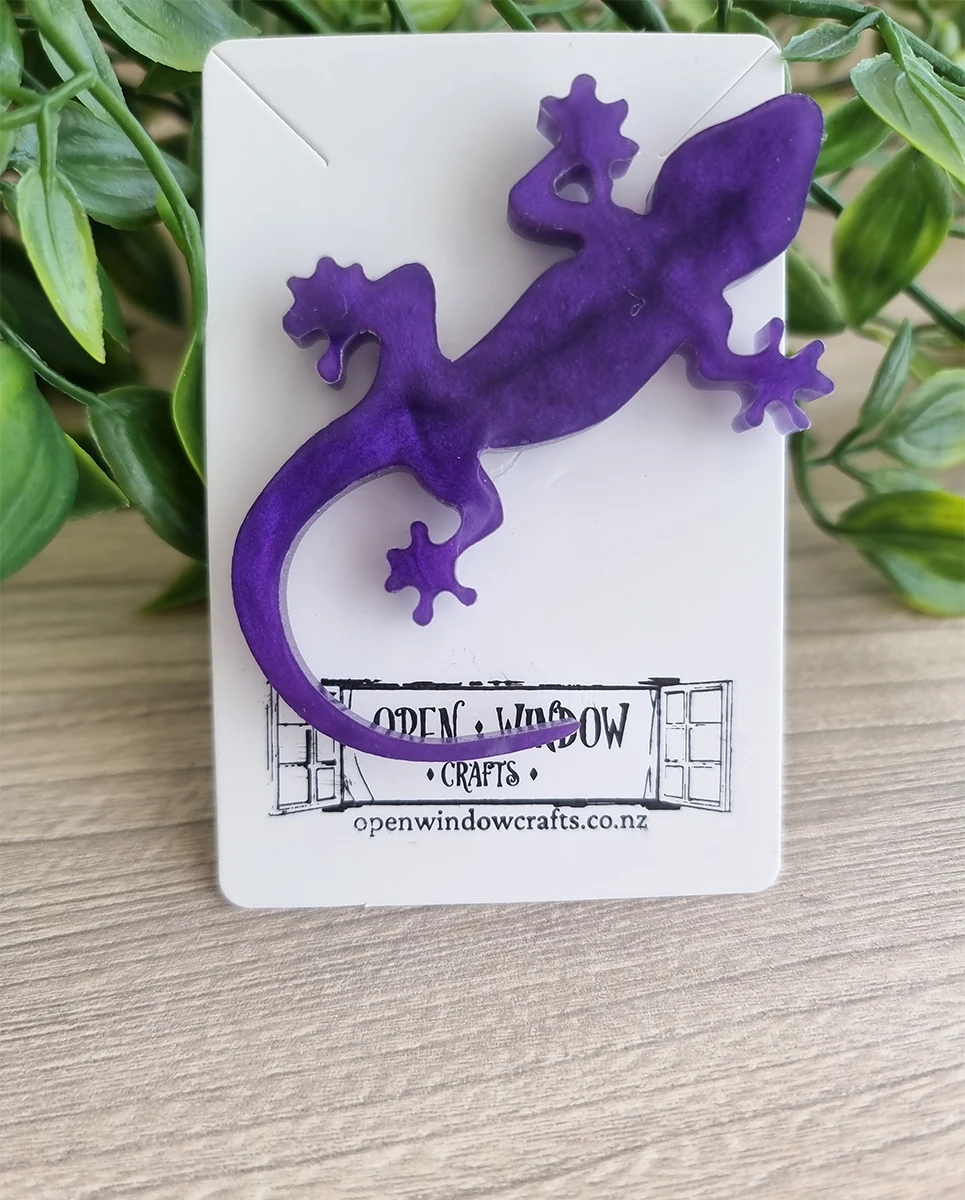 Purple Resin Gecko Fridge Magnet