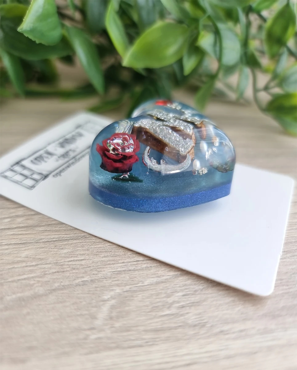 3D Alphabet Heart Fridge Magnet "M" - Resin Fridge Magnet Open Window Crafts